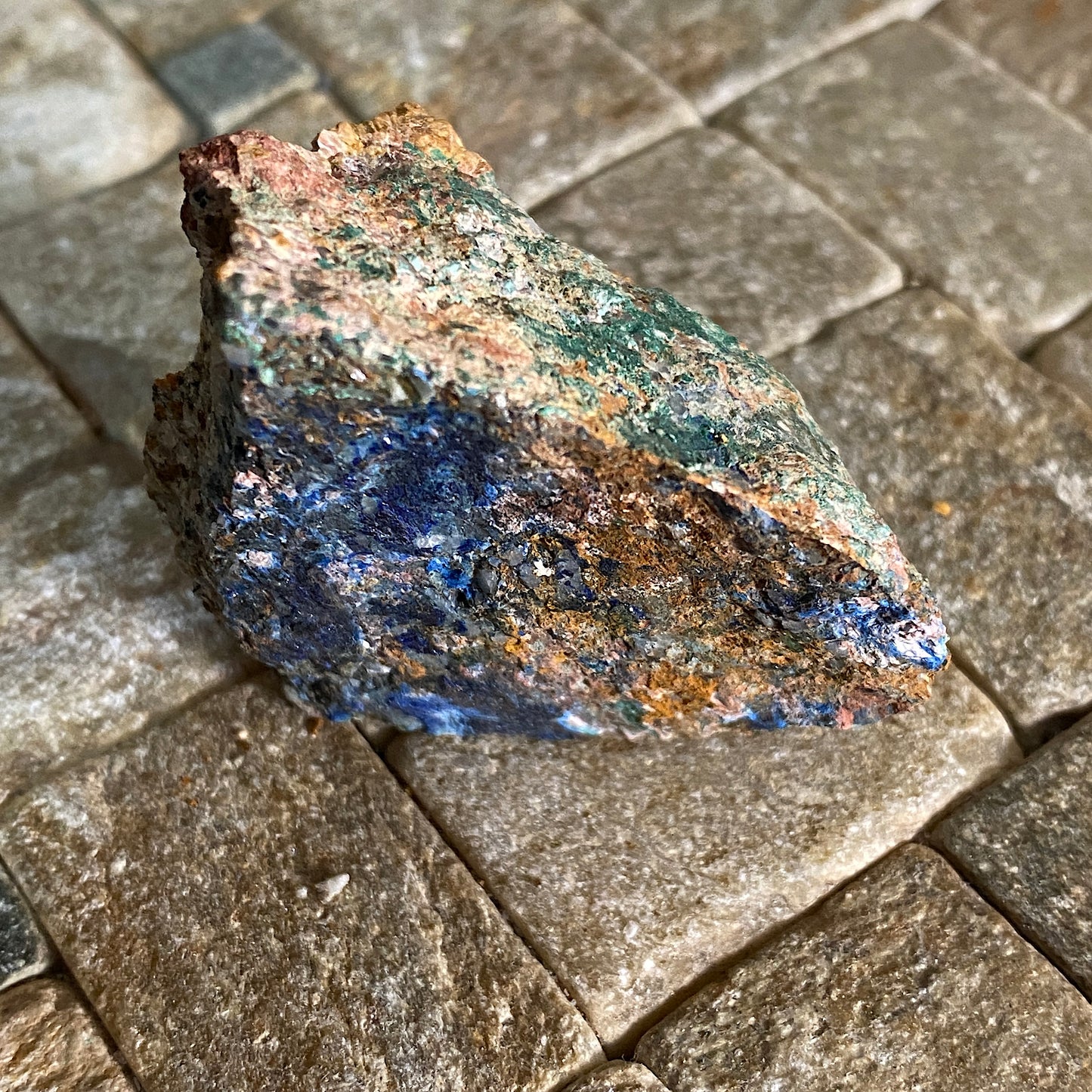 AZURITE WITH OLIVENITE, CAP GARONNE MINE, FRANCE 48g MF1823