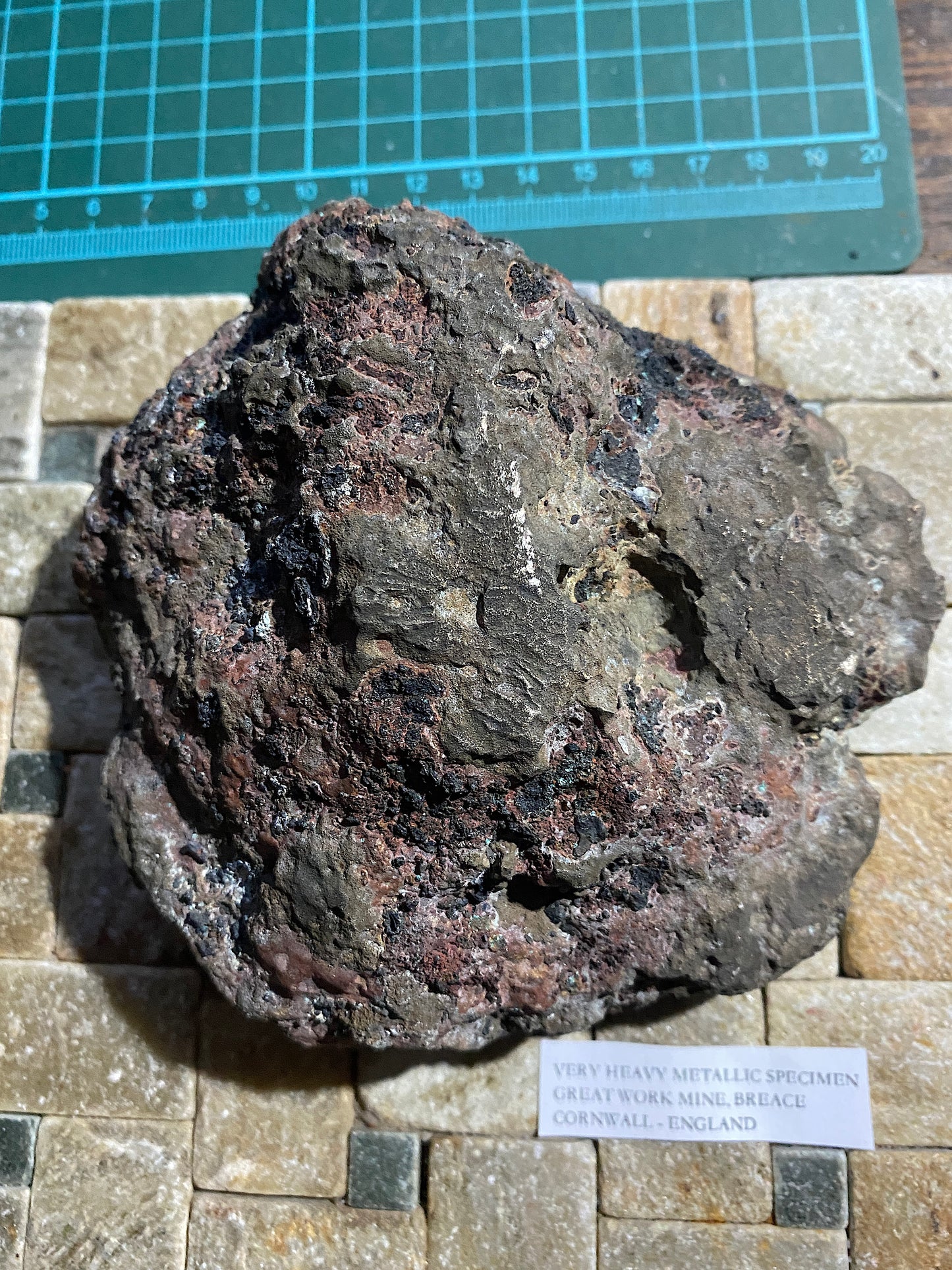 VERY HEAVY/DENSE COPPER MINERALISATION : GREAT WORK MINE, BREACE, CORNWALL 1875g MF5033