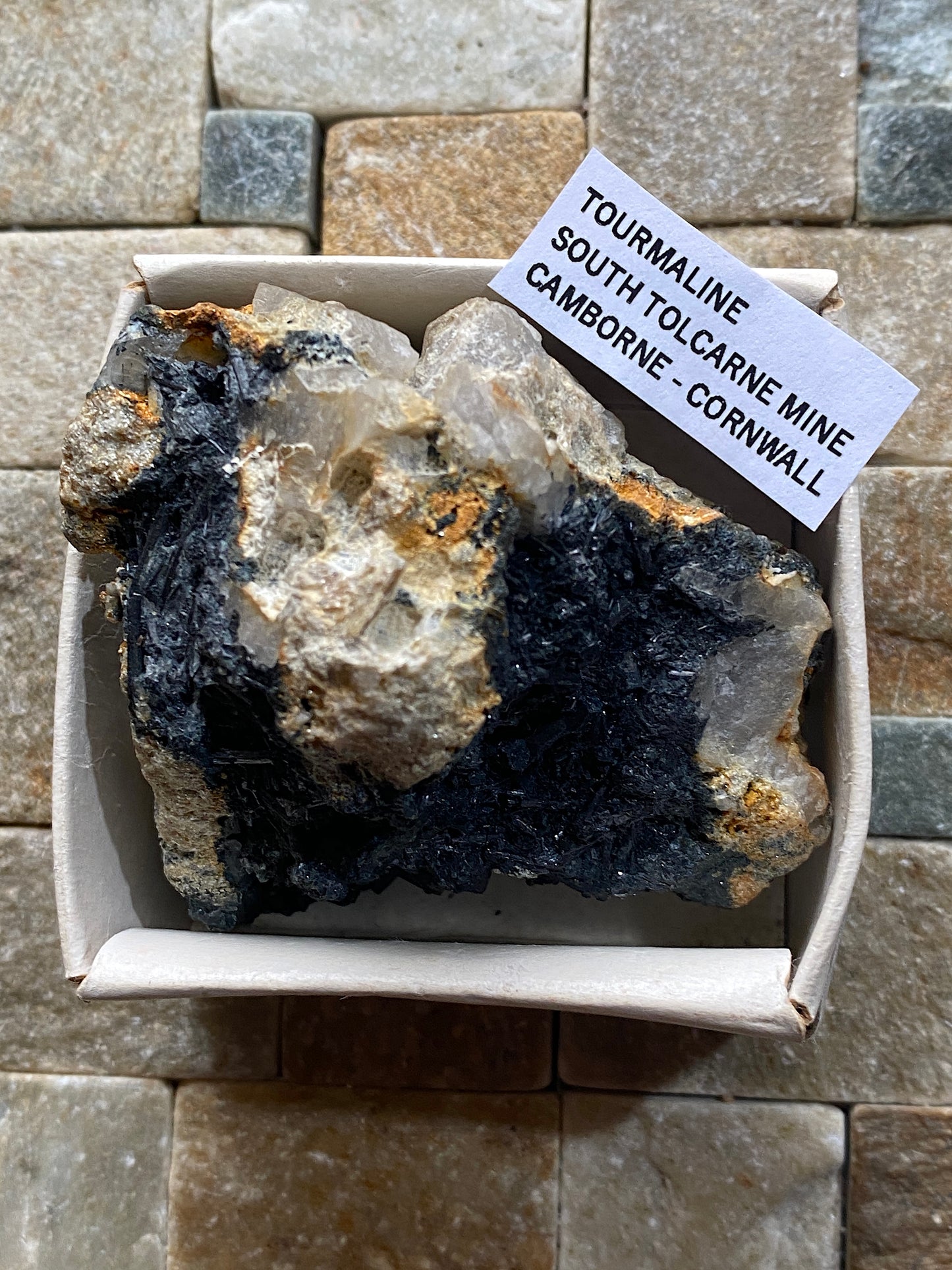 SCHORL TOURMALINE : SOUTH TOLCARNE MINE, BEACON, CORNWALL. 83g MF5036