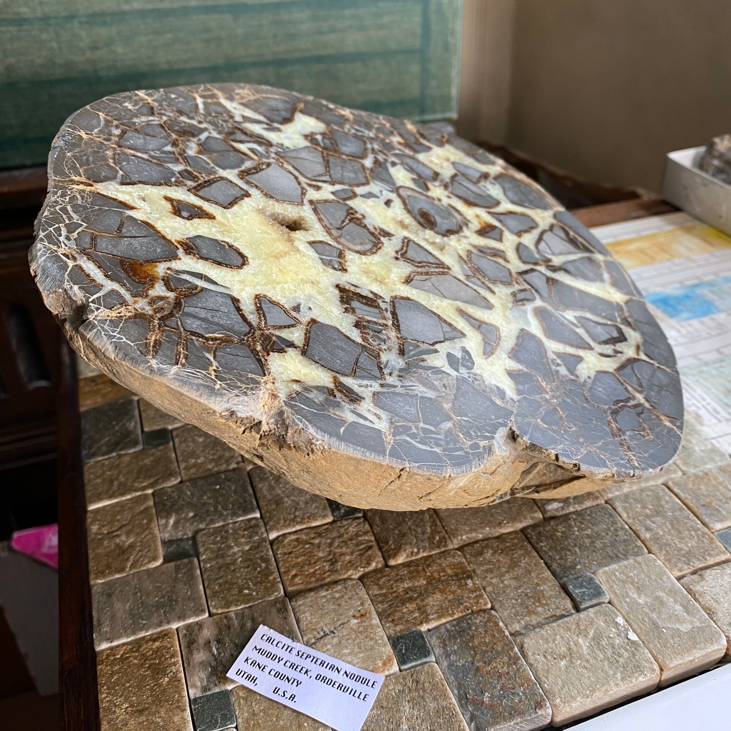 CALCITE SEPTARIAN NODULE EXCEPTIONAL PIECE,. SUBSTANTIAL 3650g M1828