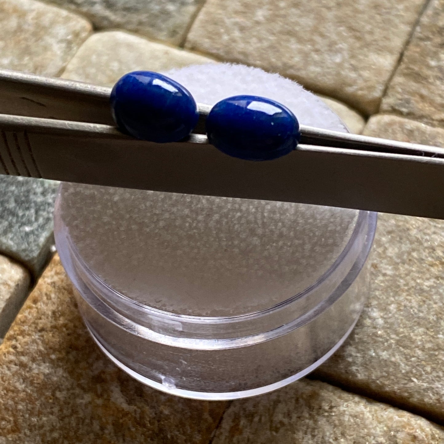 LAZURITE NATURAL GEMSTONES x 2 - KOKCHA VALLEY, AFGHANISTAN 2.98Ct. MFG5090