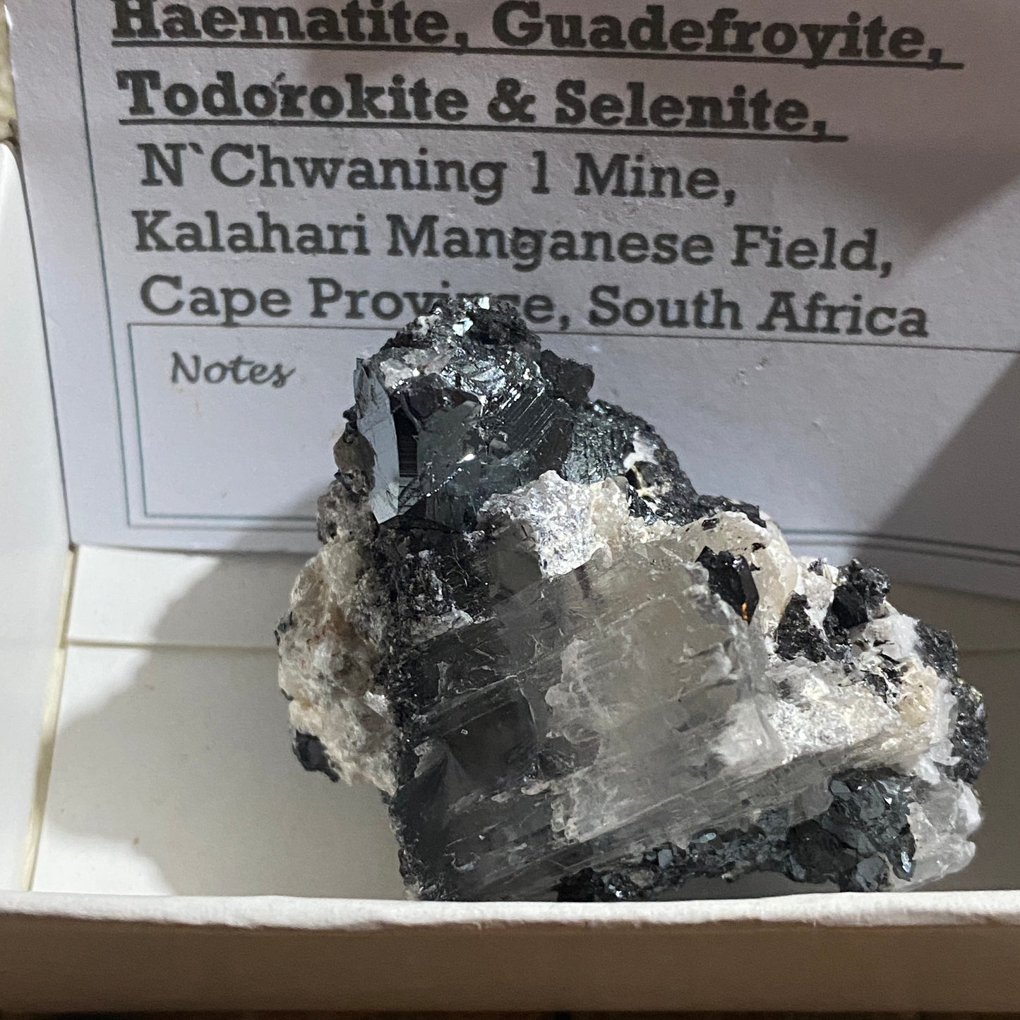 GUADEFROYITE/TODOROKITE/HEMATITE/SELENITE - N'CHWANING MINE, CAPE PROV., SOUTH AFRICA 61g MF4482