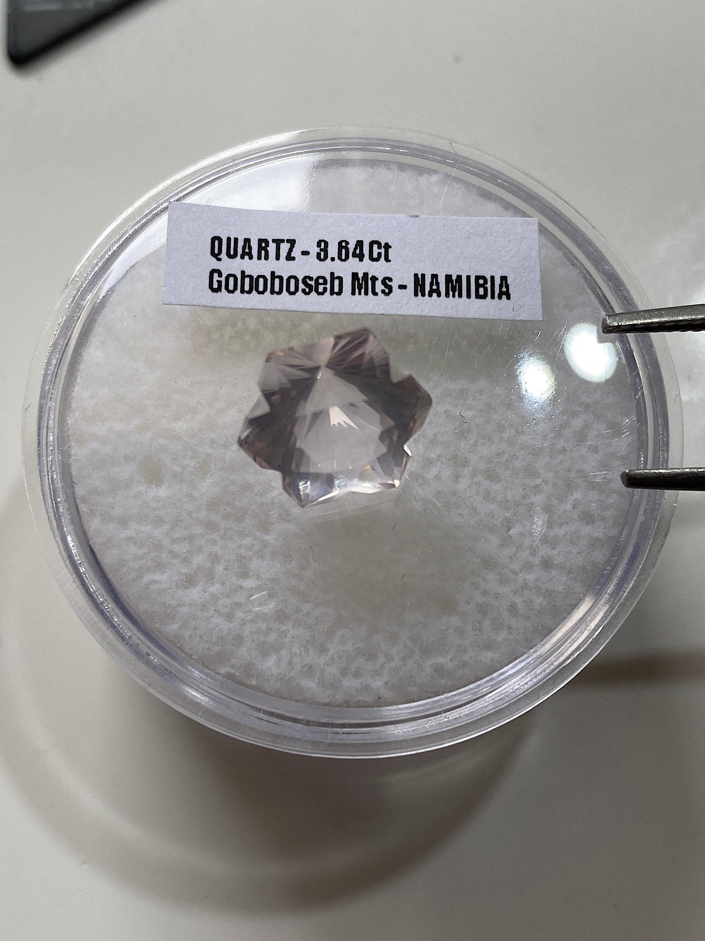 "SNOWFLAKE" AMETHYST NATURAL GEMSTONE : GOBOBOSEB MT., NAMIBIA, AFRICA 3.64Ct. MFG4970