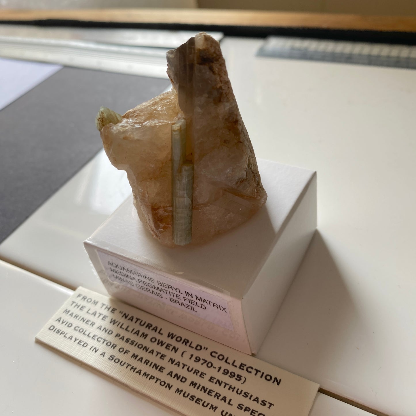 AQUAMARINE BERYL ON MATRIX - MEDINA PEGMATITE FIELD, MINAS GERAIS, BRAZIL 48g MF6381