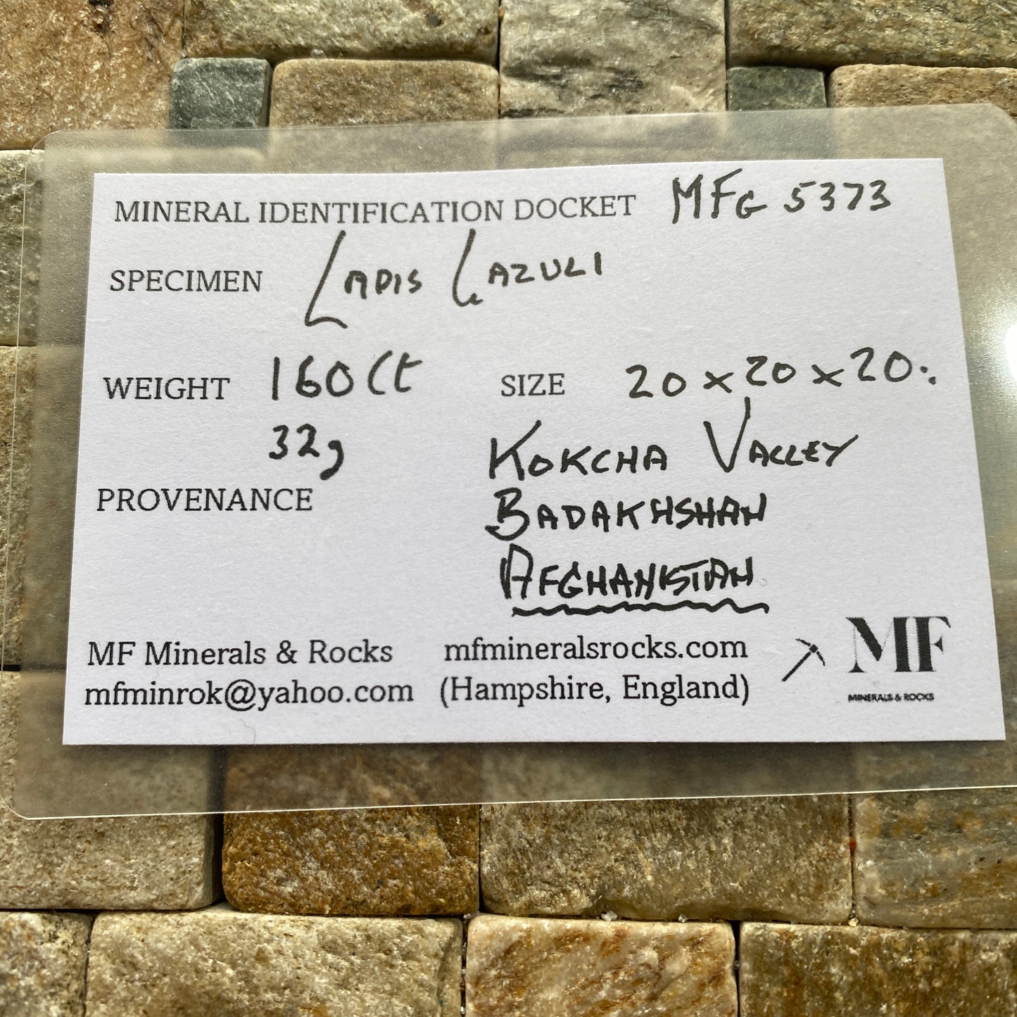 LAPIS LAZULI NATURAL GEMSTONE - KOKCHA VALLEY, AFGHANISTAN 160Ct MFG5373