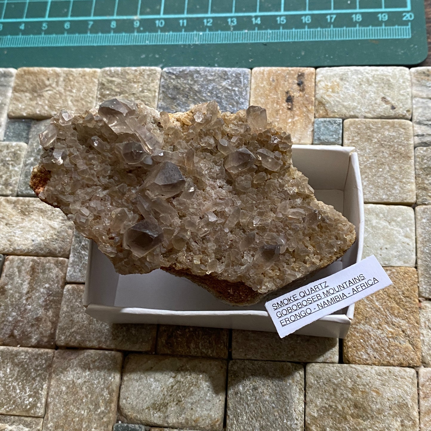 SMOKE QUARTZ CRYSTALS ON MATRIX FROM NAMIBIA 144g MF