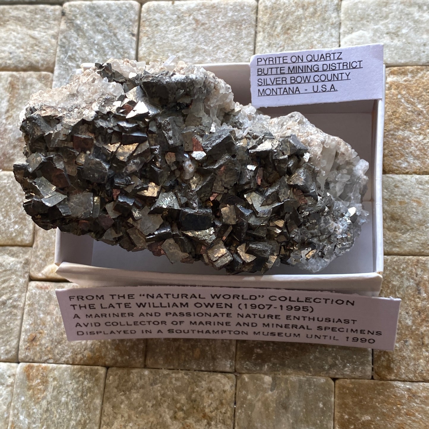 PYRITE ON QUARTZ - BUTTE MINING DISTRICT, MONTANA, U.S.A. 220g MF6530