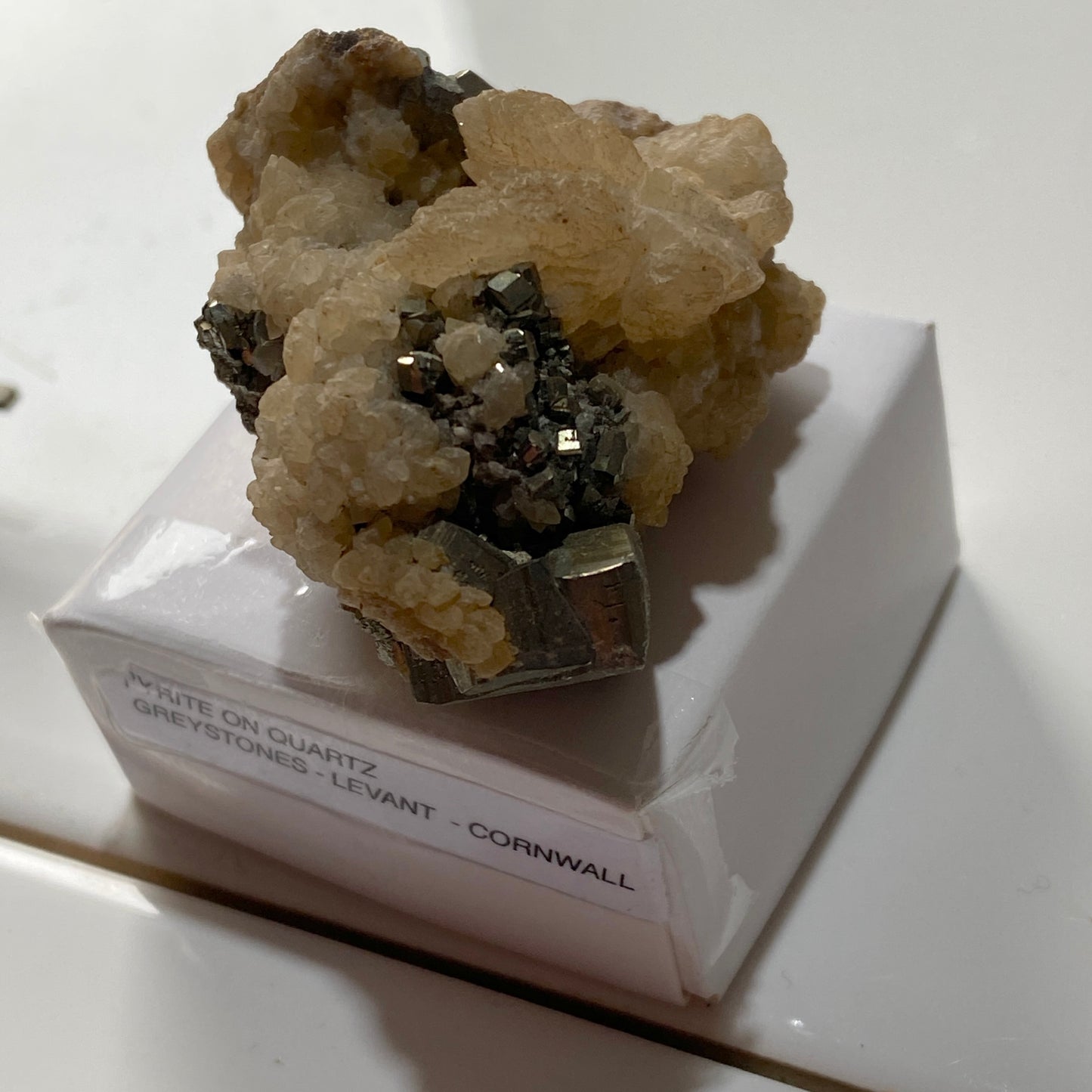 PYRITE WITH QUARTZ EXQUISITE SPECIMEN FROM GREYSTONES, CORNWALL 37g MF6673