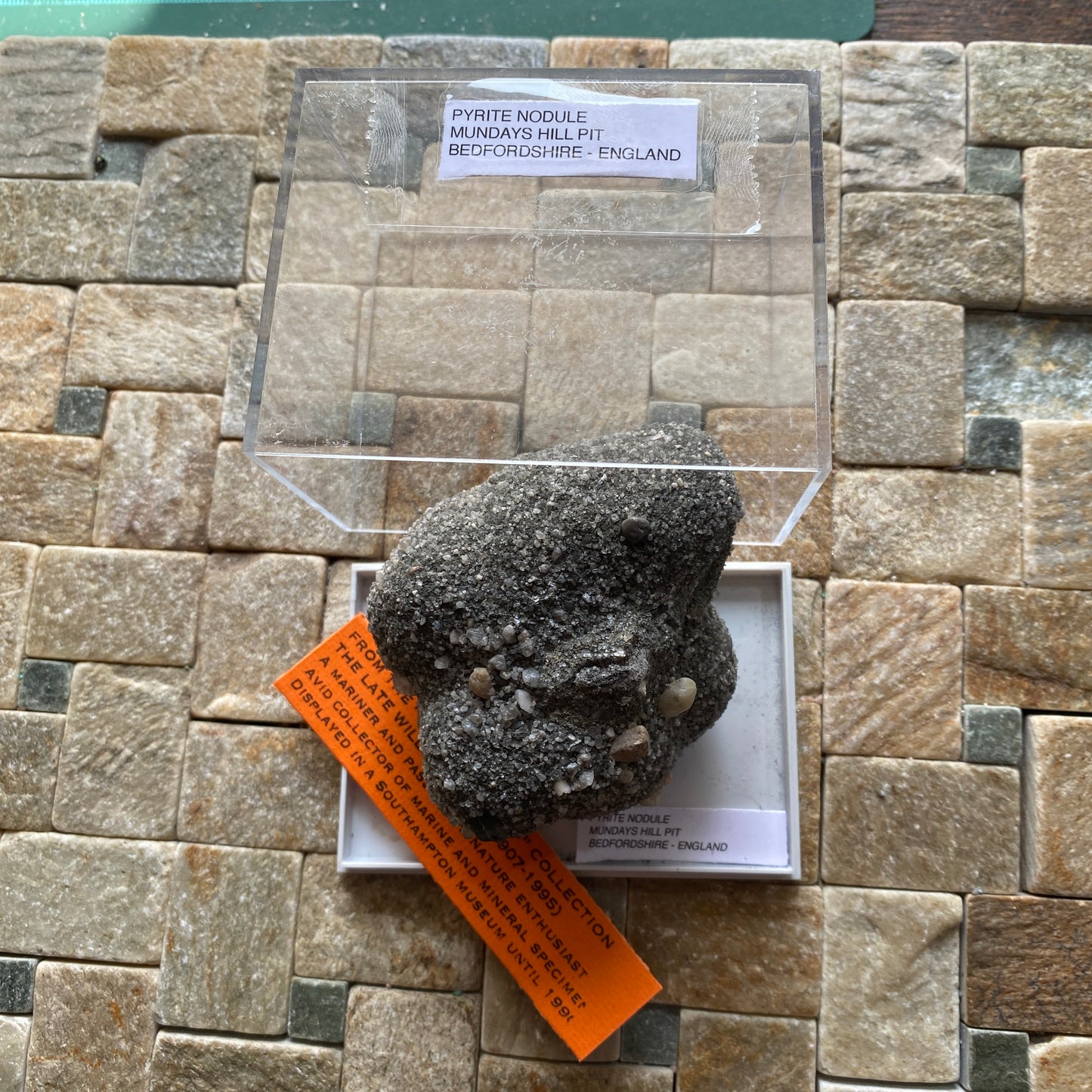 PYRITE NODULE WITH SEDIMENTS - MUNDAYS HILL PIT, BEDFORDSHIRE, ENGALND 265g MF6622