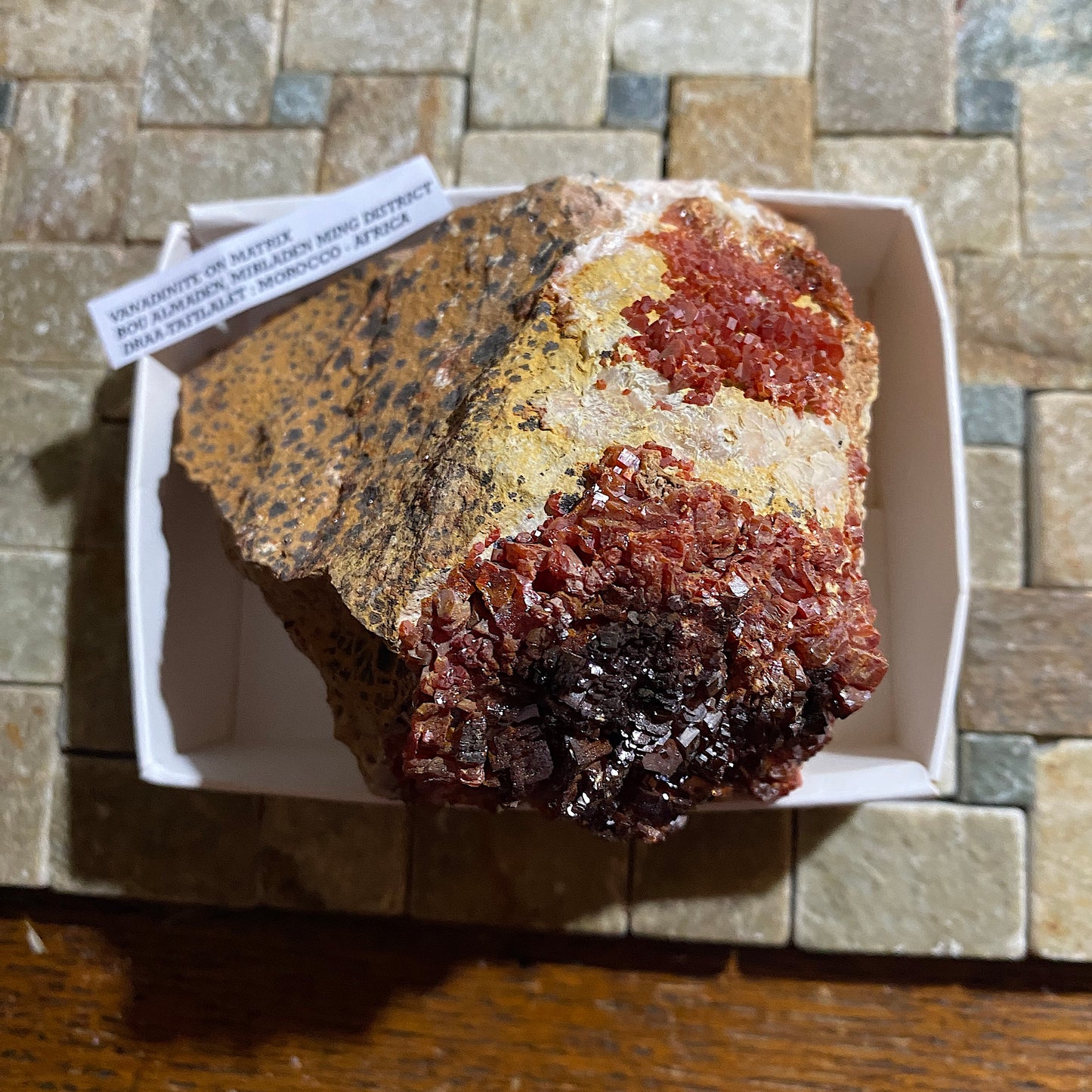 VANADINITE ON MATRIX - MIBLADEN MINING DISTRICT, DRAA-TAFILALET, MOROCCO 543g MF4505