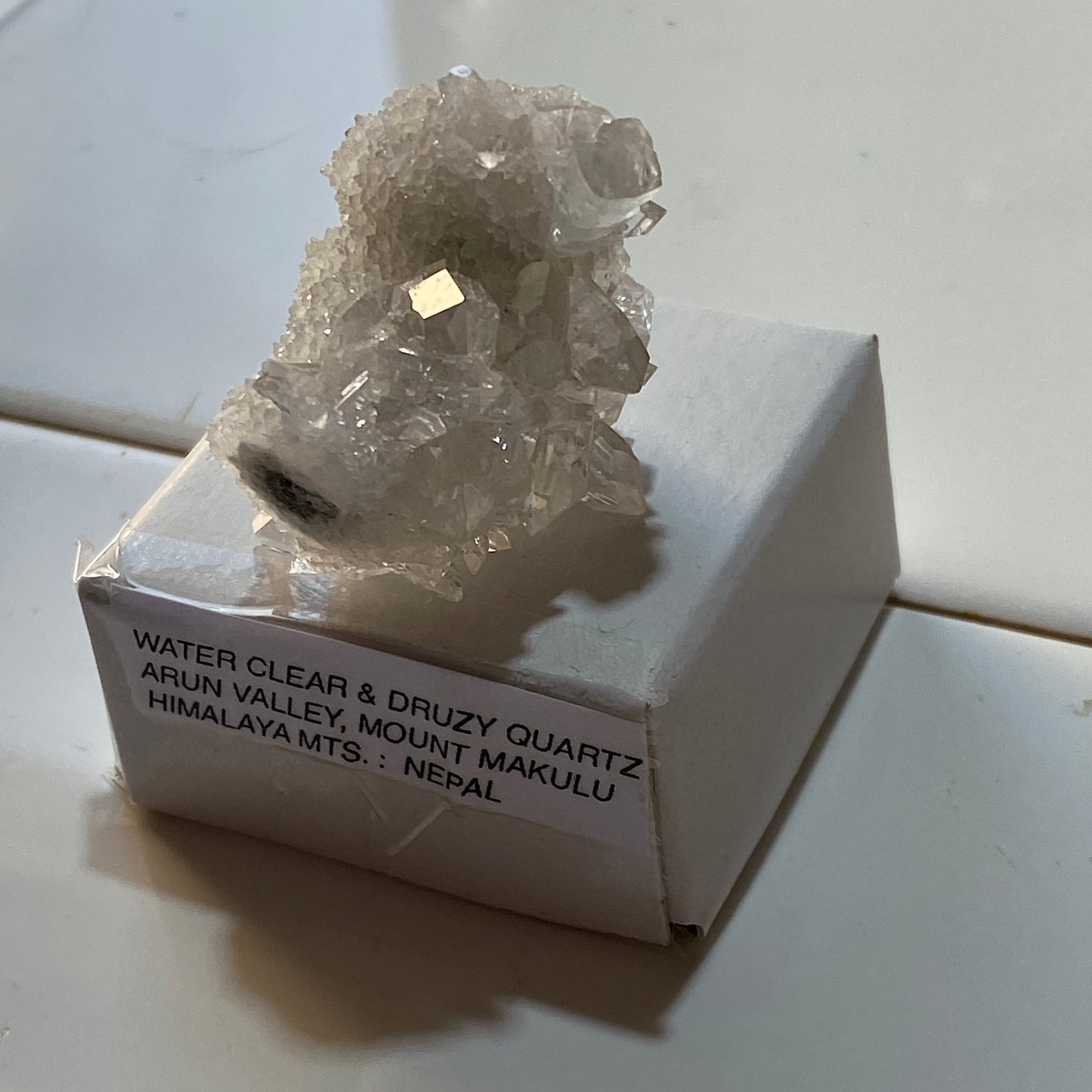 QUARTZ : WATER CLEAR & DRUZY - MOUNT MAKUKU, HIMALAYAS, NEPAL 14g. MF4508