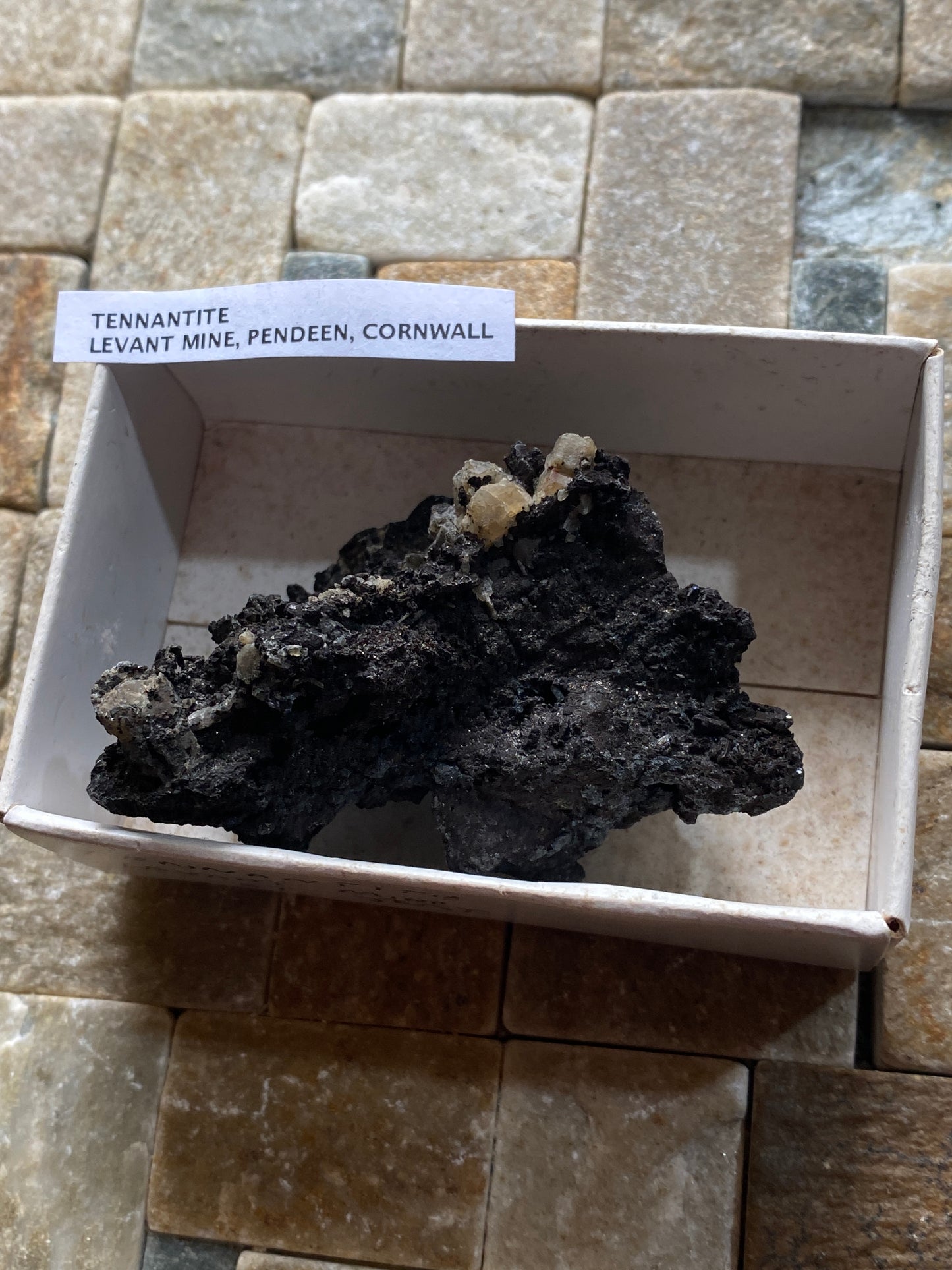 TENNANTITE : LEVANT MINE, PENDEEN, CORNWALL. 98g MF5142