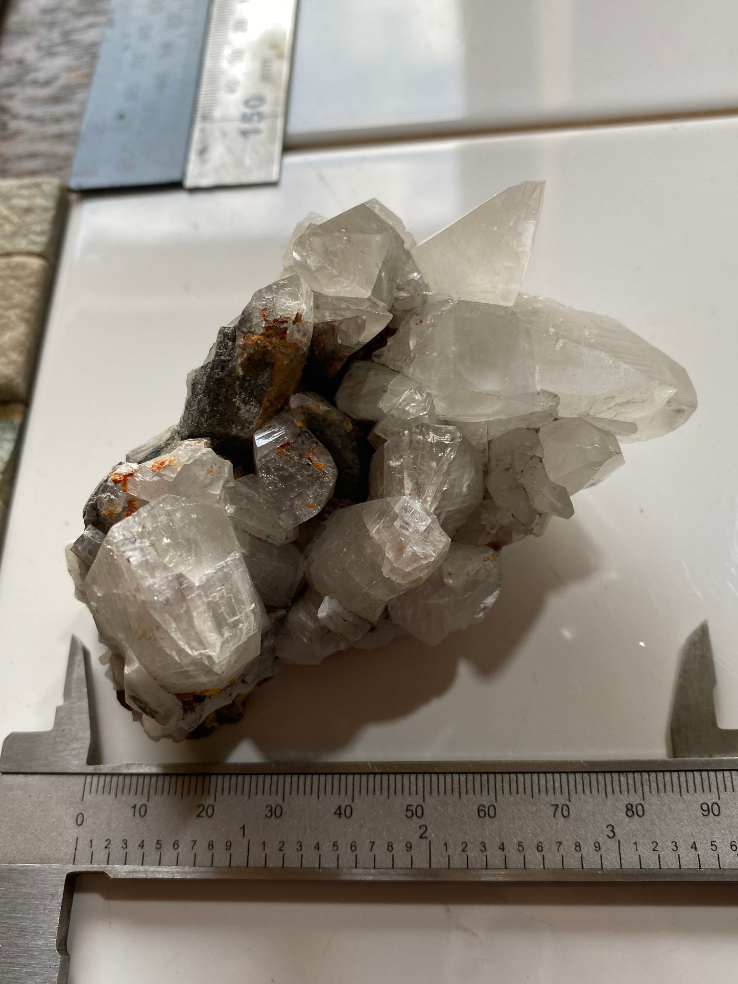 CALCITE WITH ORPIMENT & REALGAR : RARE SPECIMEN FROM MERCUR MINE, UTAH, U.S.A. 294g MF5147