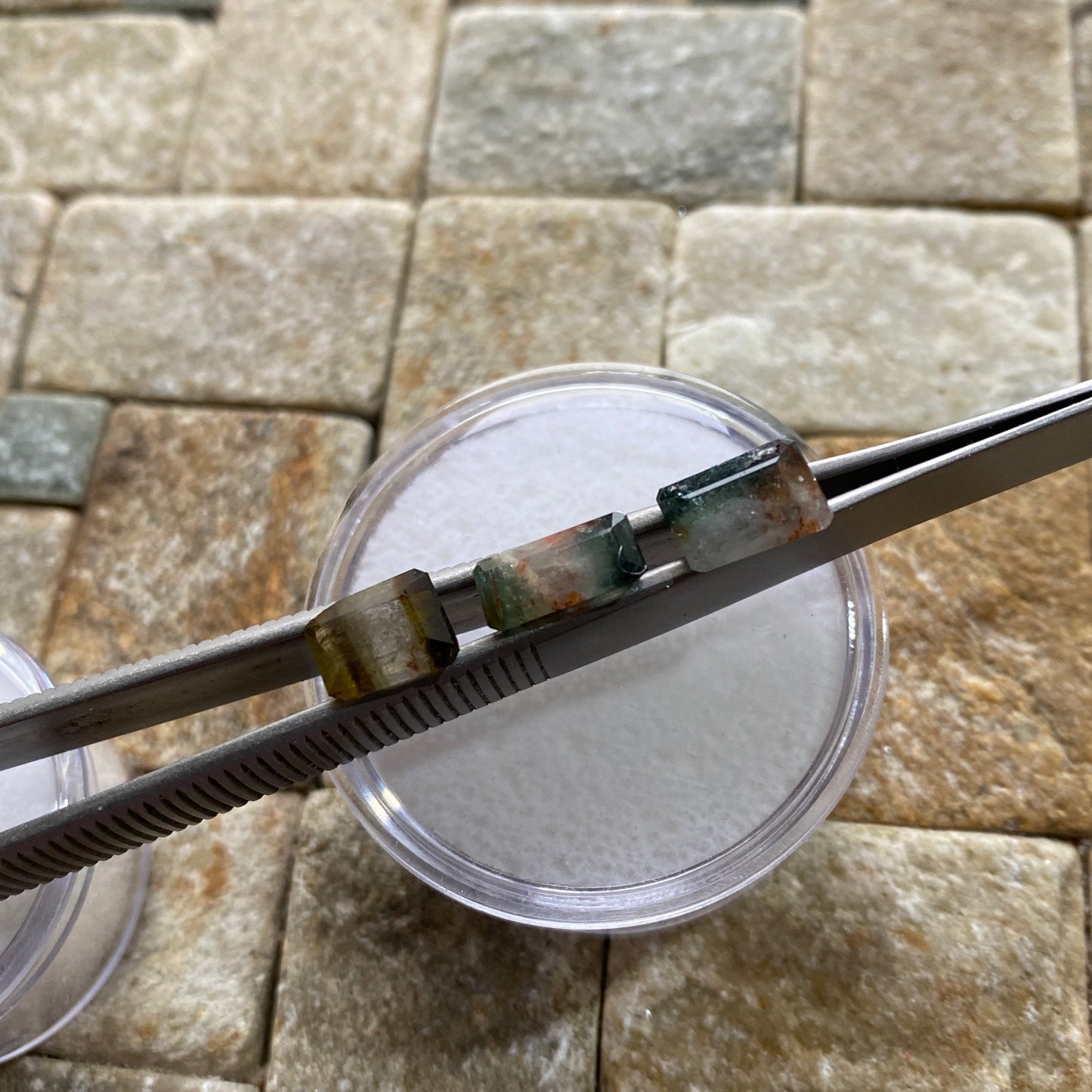 TOURMALINE NATURAL GEMSTONES x 3 : JAGODA MINE, MKUSHI, ZAMBIA. 4.55Ct MFG5470