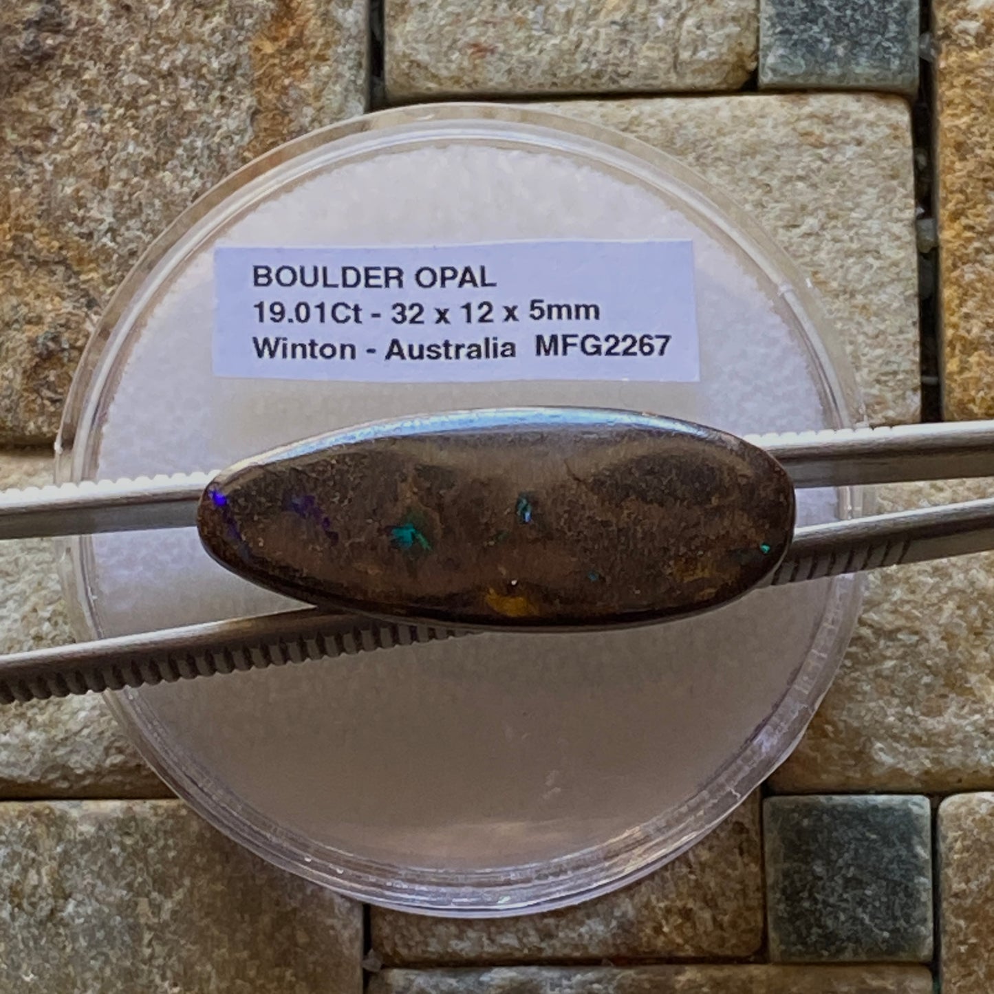 BOULDER OPAL NATURAL GEMSTONE - WINTON, QUEENSLAND, AUSTRALIA 19.01Ct MFG2267