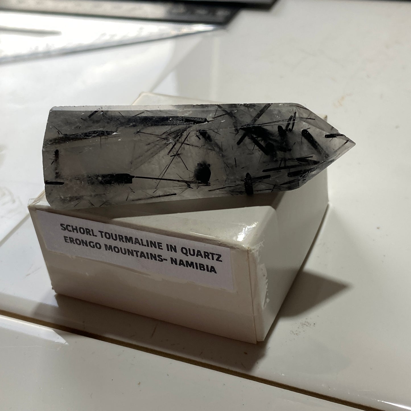 SCHORL TOURMALINE IN QUARTZ : ERONGO MOUNTAINS, NAMIBIA 34g MF4537