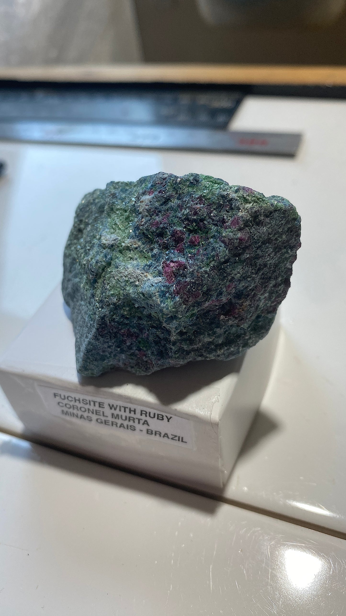 FUCHSITE WITH RUBY CORUNDUM : ERONGO MOUNTAINS, NAMIBIA, AFRICA 96g MF5189
