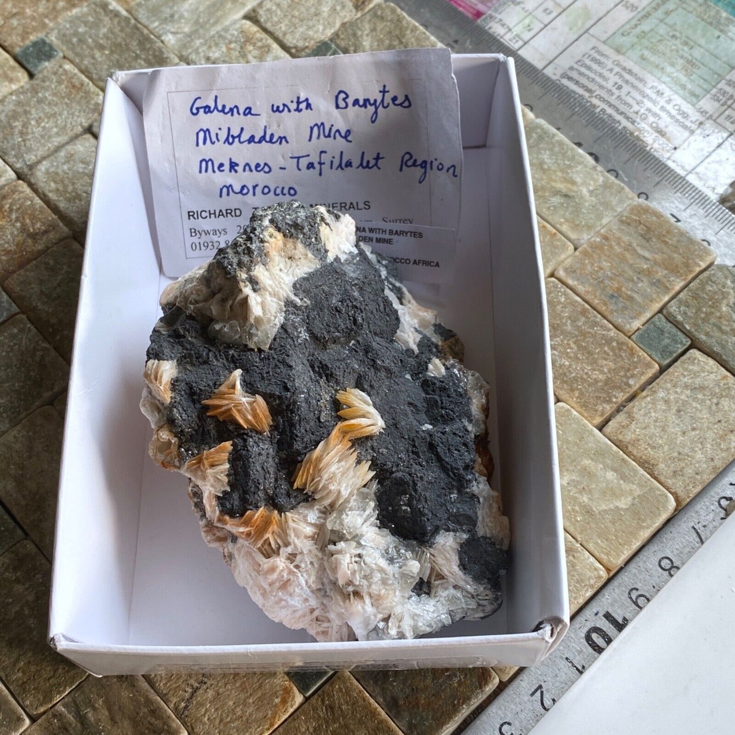 GALENA WITH BARYTES FROM MIBLADEN MINE, MOROCCO 534g MF1308