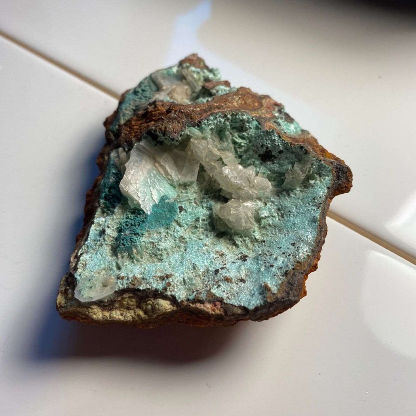 AURICHALCITE ETC WITH CALCITE FROM OJUELA MINE, MEXICO 138g MF795