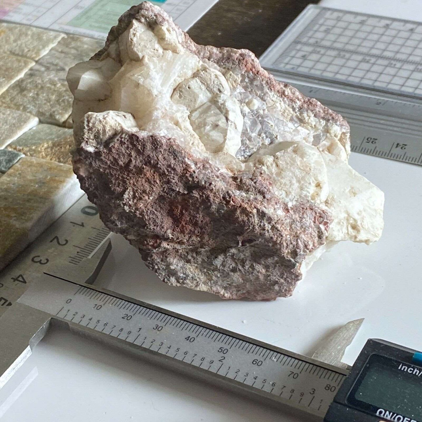 ANALCIME WITH RHODOCHROSITE ETC FROM QUEBEC, CANADA  254g MF6624