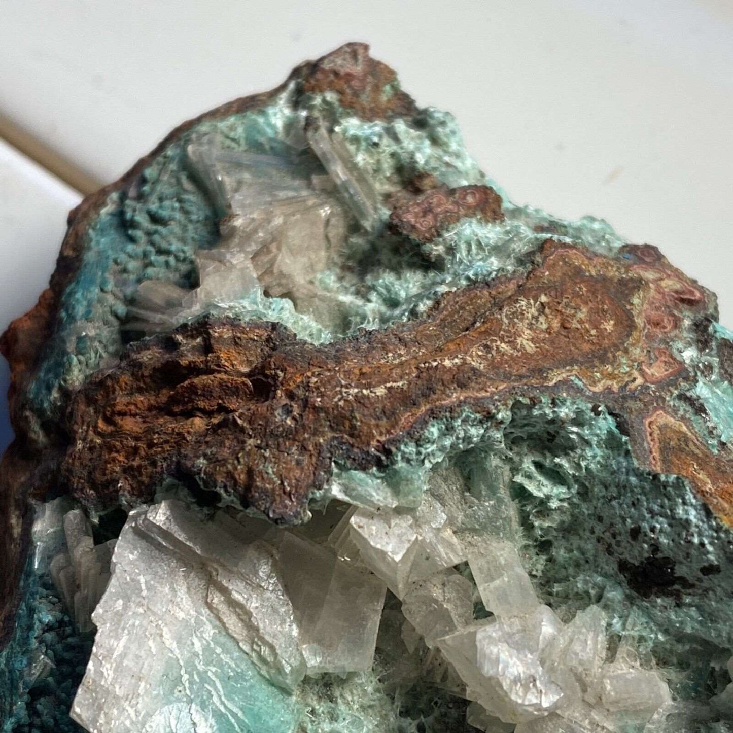 AURICHALCITE ETC WITH CALCITE FROM OJUELA MINE, MEXICO 138g MF795