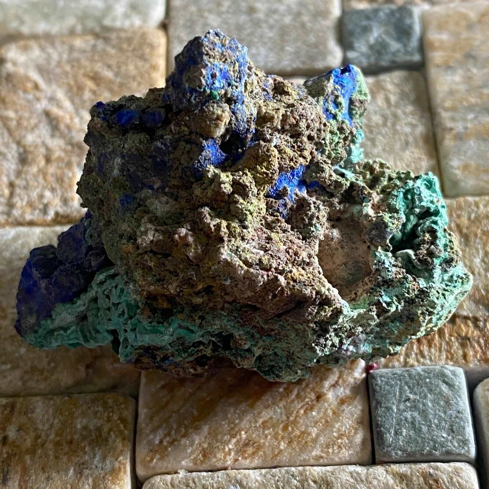 AZURITE/MALACHITE ON MATRIX FROM COPPER BELT ZAMBIA 35g. MF6316