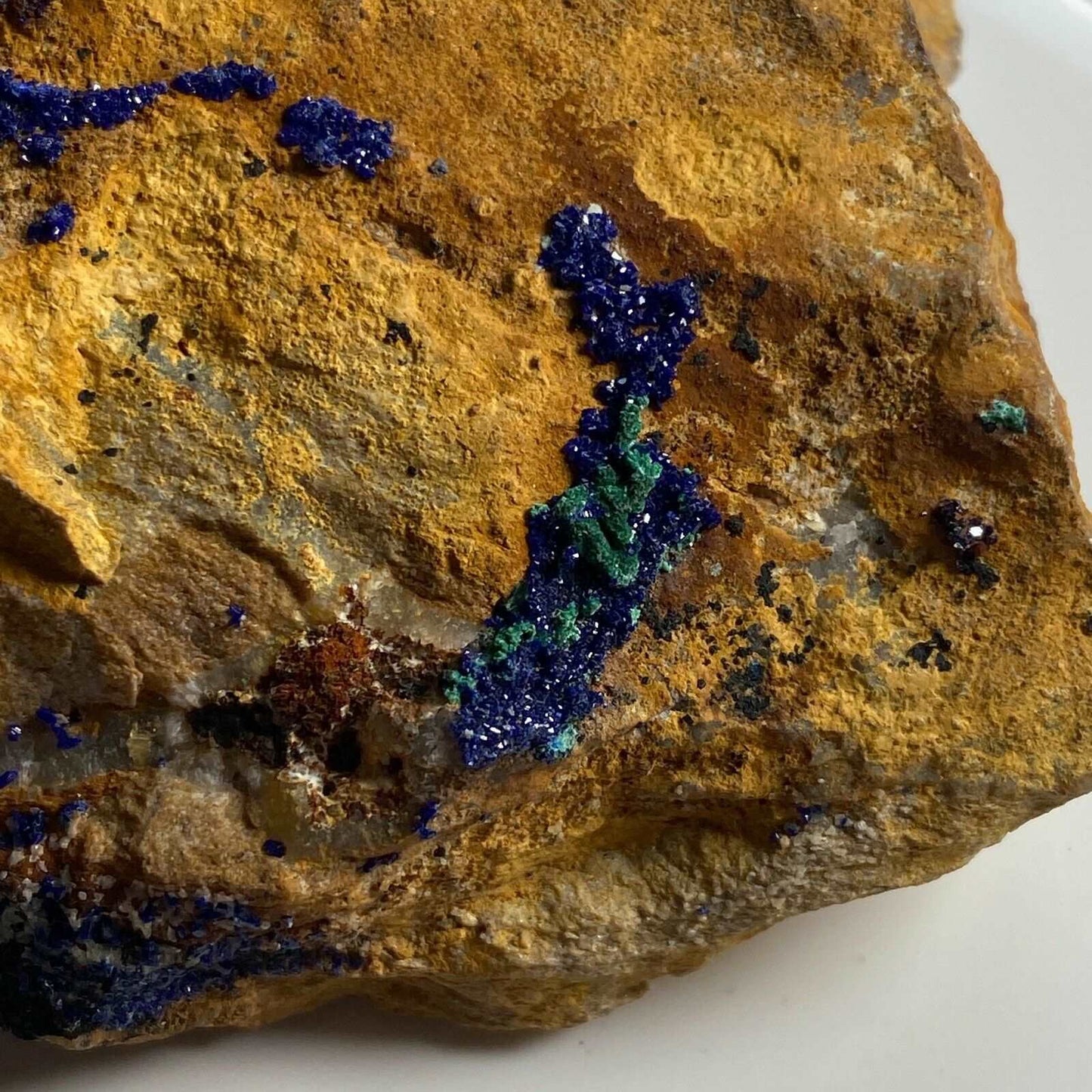 AZURITE & MALACHITE ON MATRIX FROM LIMA, PERU 242G MF9555