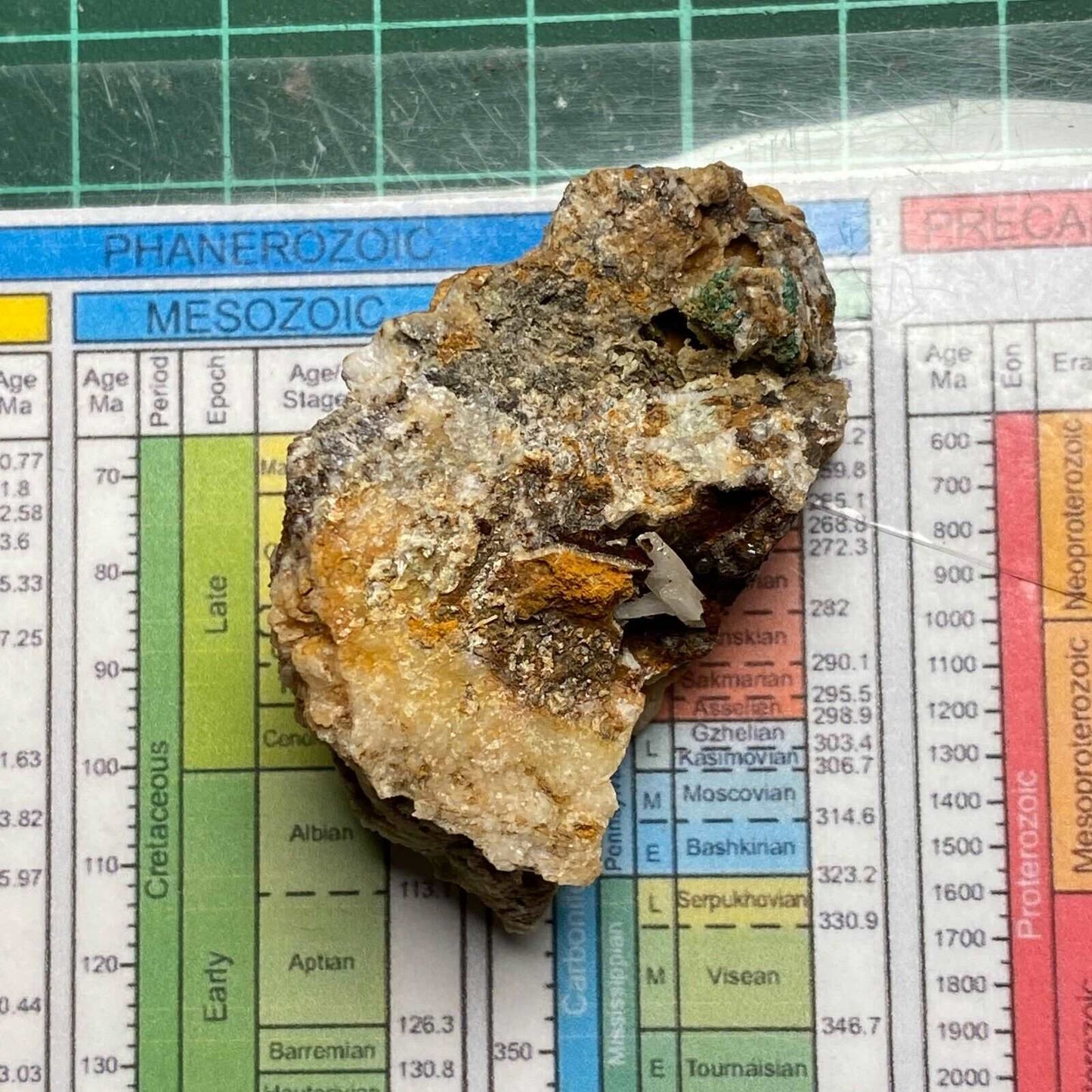 ANGLESITE & GOETHITE ON MATRIX FROM DRY GILL, CUMBRIA 26g MF316