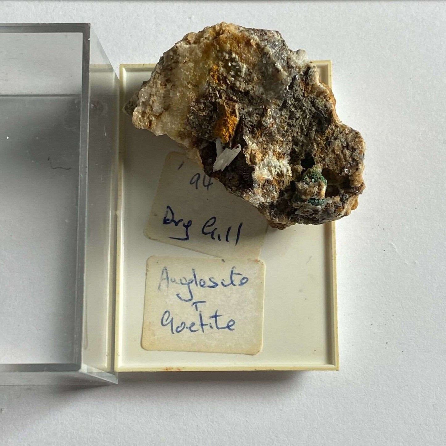 ANGLESITE & GOETHITE ON MATRIX FROM DRY GILL, CUMBRIA 26g MF316