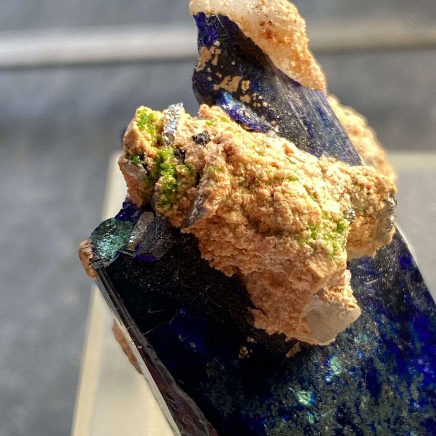 AZURITE/MALACHITE WITH CUPRIAN ADAMITE FROM TSUMEB MINE, NAMIBIA 20g MF1037