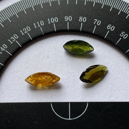 TOURMALINE NATURAL MINED GEMSTONES x 3 - ALTO LIGONNA, MOZAMBIQUE 2.00Ct MFG5345