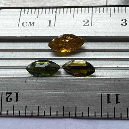 TOURMALINE NATURAL MINED GEMSTONES x 3 - ALTO LIGONNA, MOZAMBIQUE 2.00Ct MFG5345
