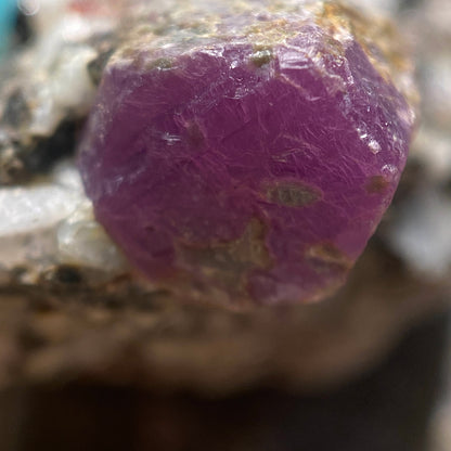 RUBY CORUNDUM IN MATRIX : KHIT OSTROV, KARENA, RUSSIA. 52g vMF5193