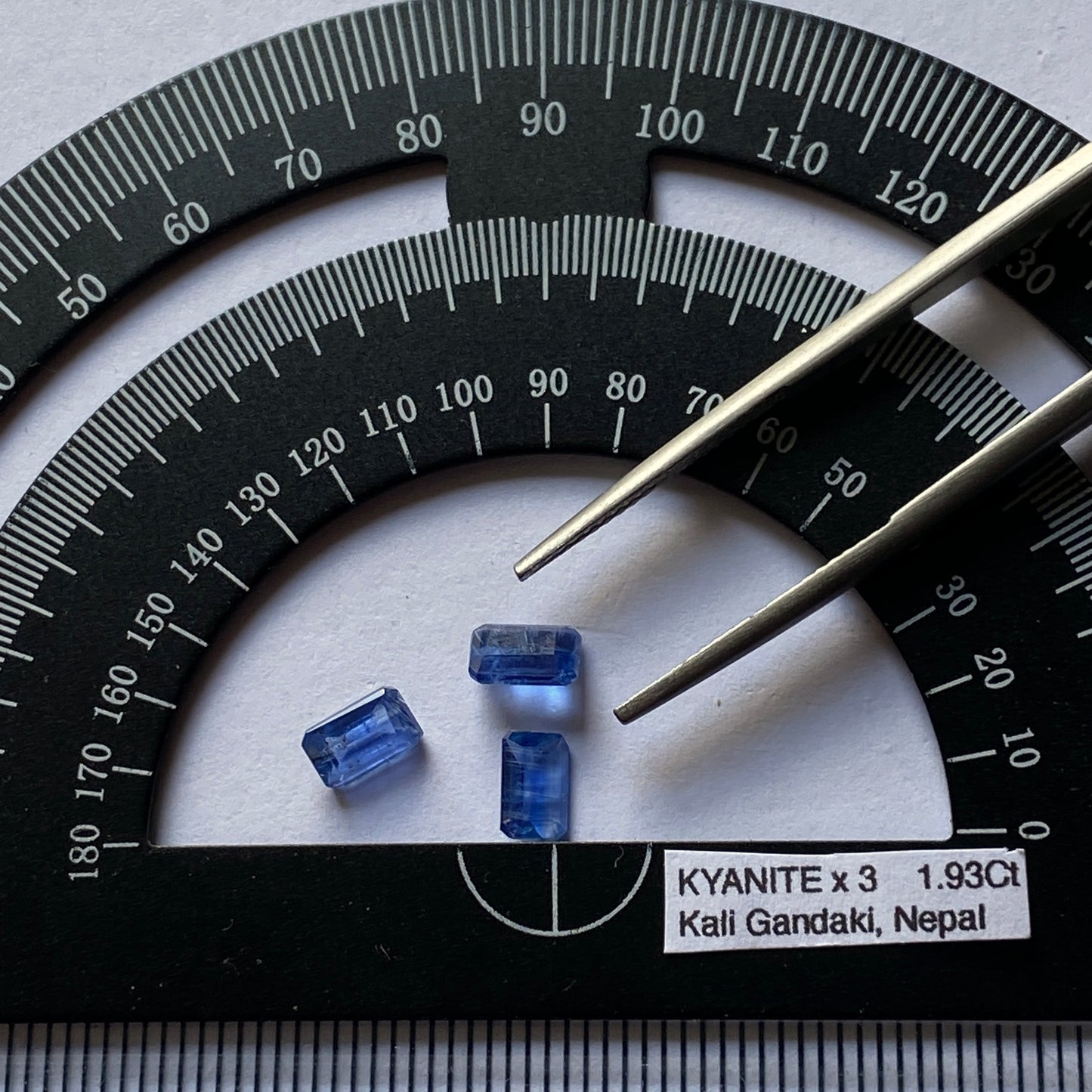 KYANITE NATURAL MINED GEMSTONES x 3 - KALI GANDAKI GORGE, NEPAL 1.93Ct MFG5349