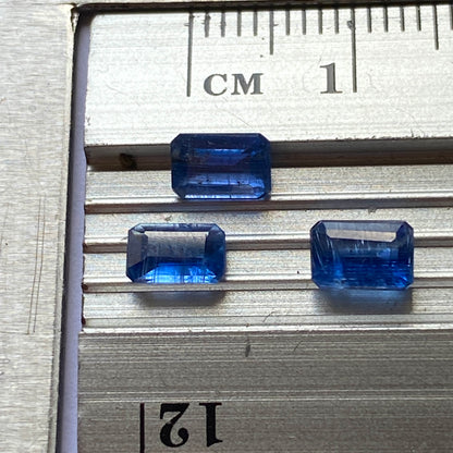 KYANITE NATURAL MINED GEMSTONES x 3 - KALI GANDAKI GORGE, NEPAL 1.93Ct MFG5349