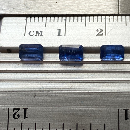 KYANITE NATURAL MINED GEMSTONES x 3 - KALI GANDAKI GORGE, NEPAL 1.93Ct MFG5349