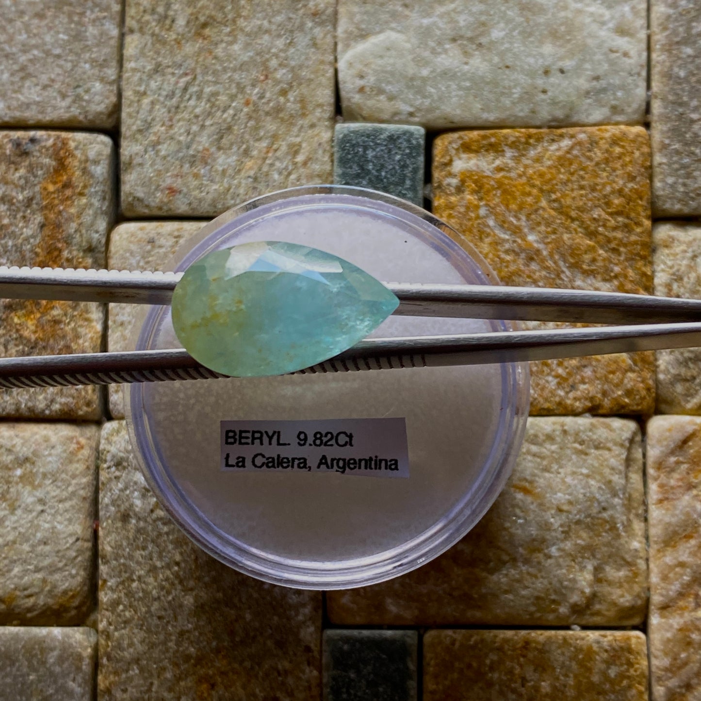 AQUAMARINE BERYL NATURAL GEMSTONE - LA ESTERANZA MINE, ARGENTINA 9.82Ct MFG5347