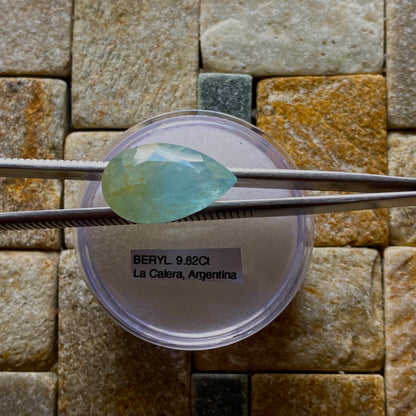 AQUAMARINE BERYL NATURAL GEMSTONE - LA ESTERANZA MINE, ARGENTINA 9.82Ct MFG5347