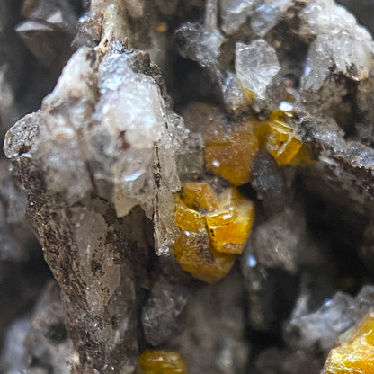 WULFENITE [ETC] ON BARYTE : LES O MINE, DRAA-TAFILALET, MOROCCO. 58g MF5196