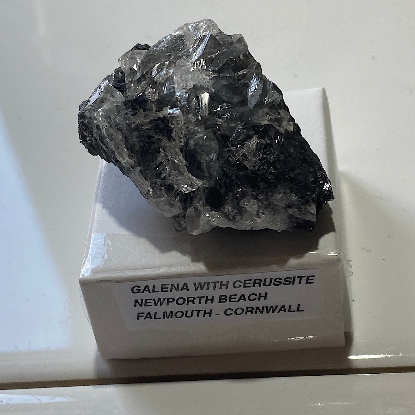 GALENA WITH CERUSSITE : NEWPORTH BEACH, FALMOUTH, CORNWALL  84g MF5197