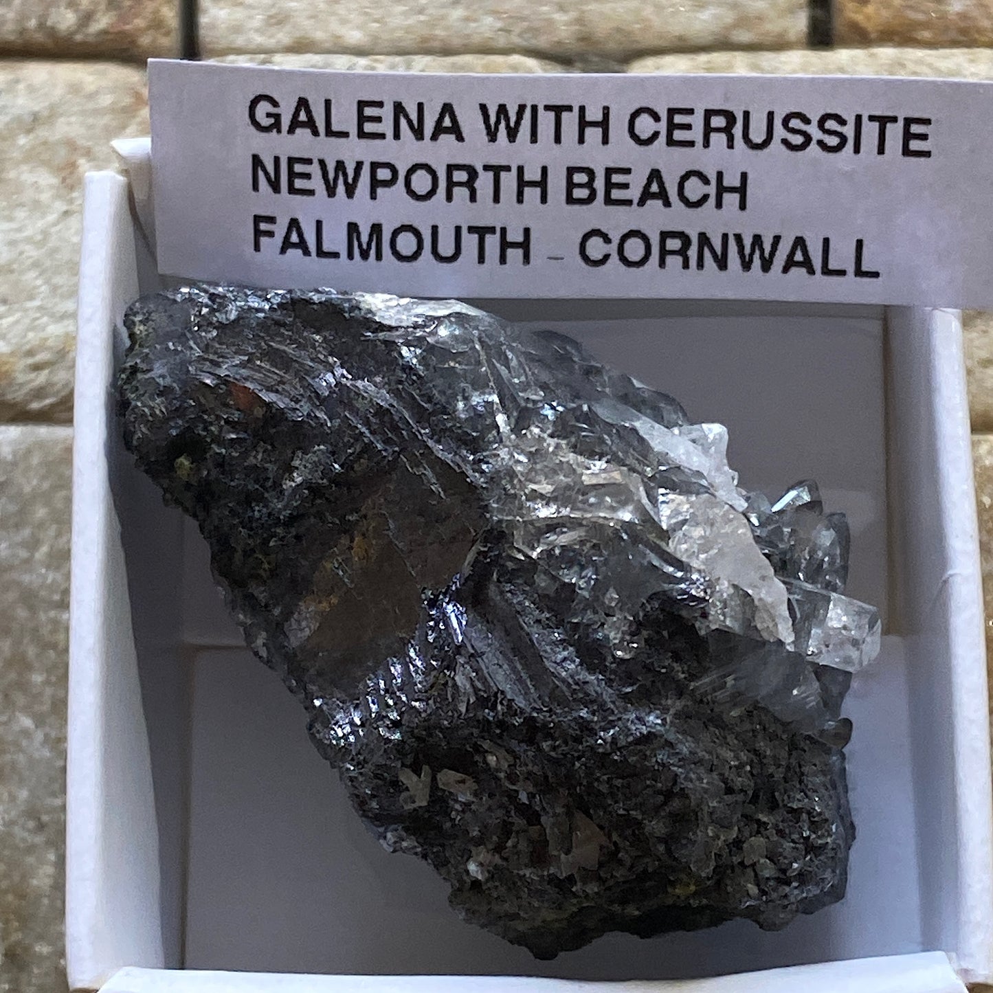 GALENA WITH CERUSSITE : NEWPORTH BEACH, FALMOUTH, CORNWALL  84g MF5197