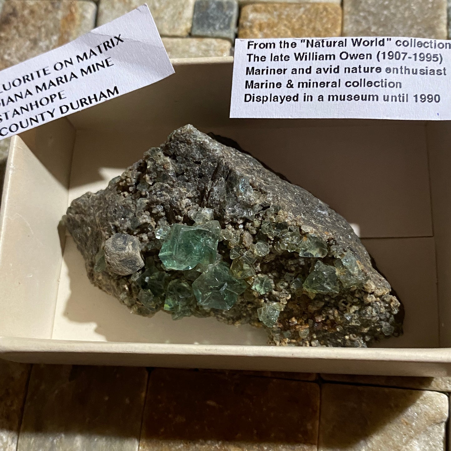 FLUORITE : DIANA MARIA MINE, STANHOPE, COUNTY DURHAM, ENGLAND 59g MF4556