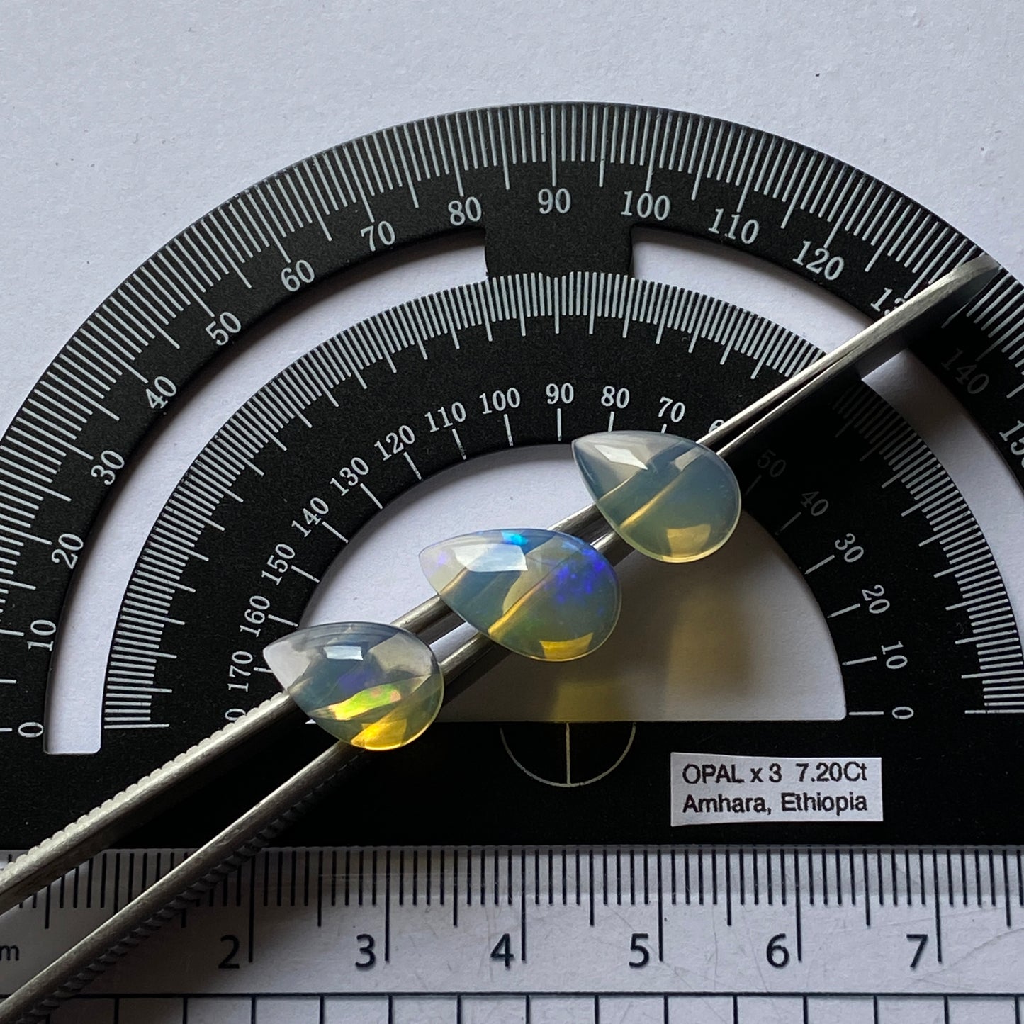OPAL NATURAL MINED GEMSTONES x 3 - WEGELTENA, ETHIOPIA 7.20Ct MFG5352