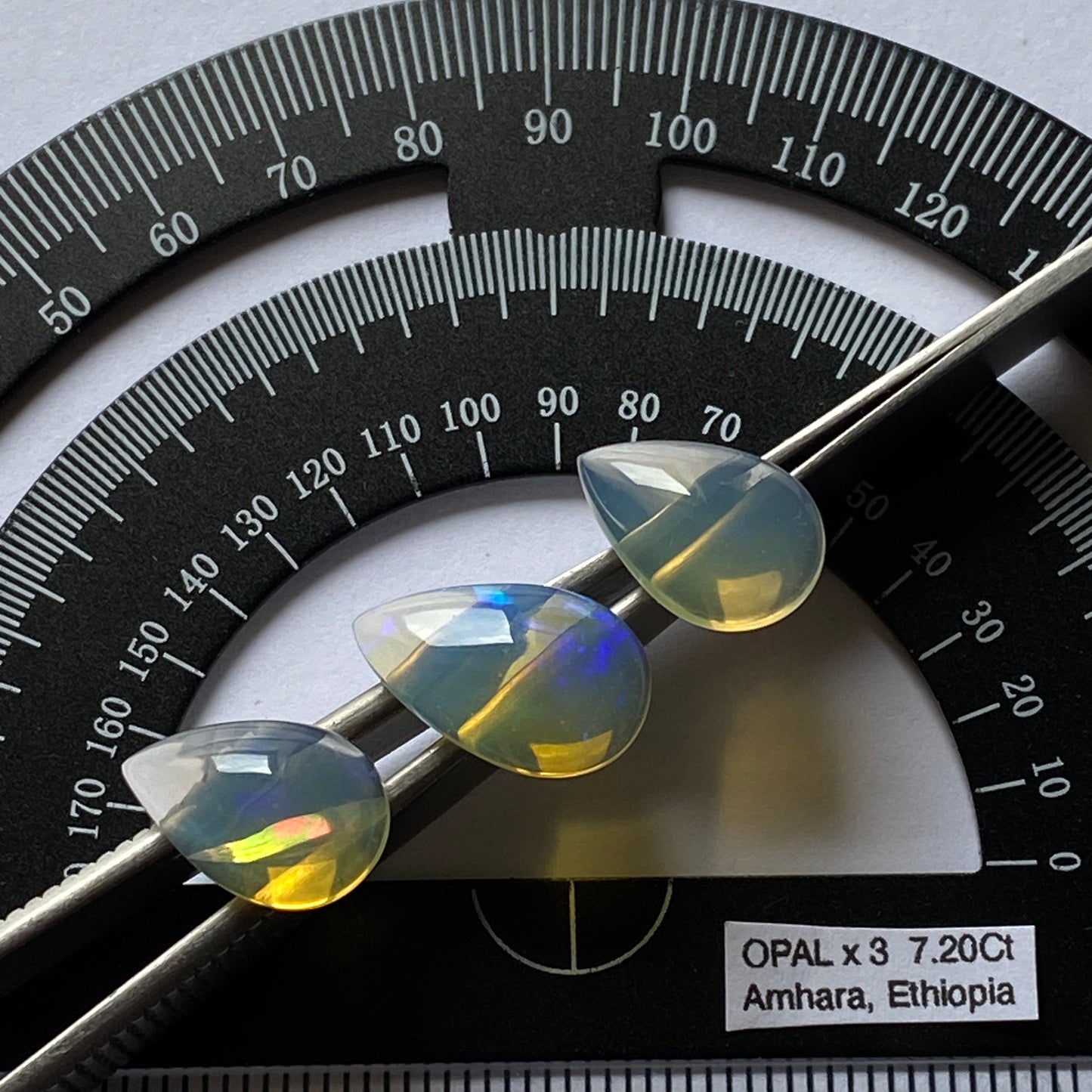OPAL NATURAL MINED GEMSTONES x 3 - WEGELTENA, ETHIOPIA 7.20Ct MFG5352