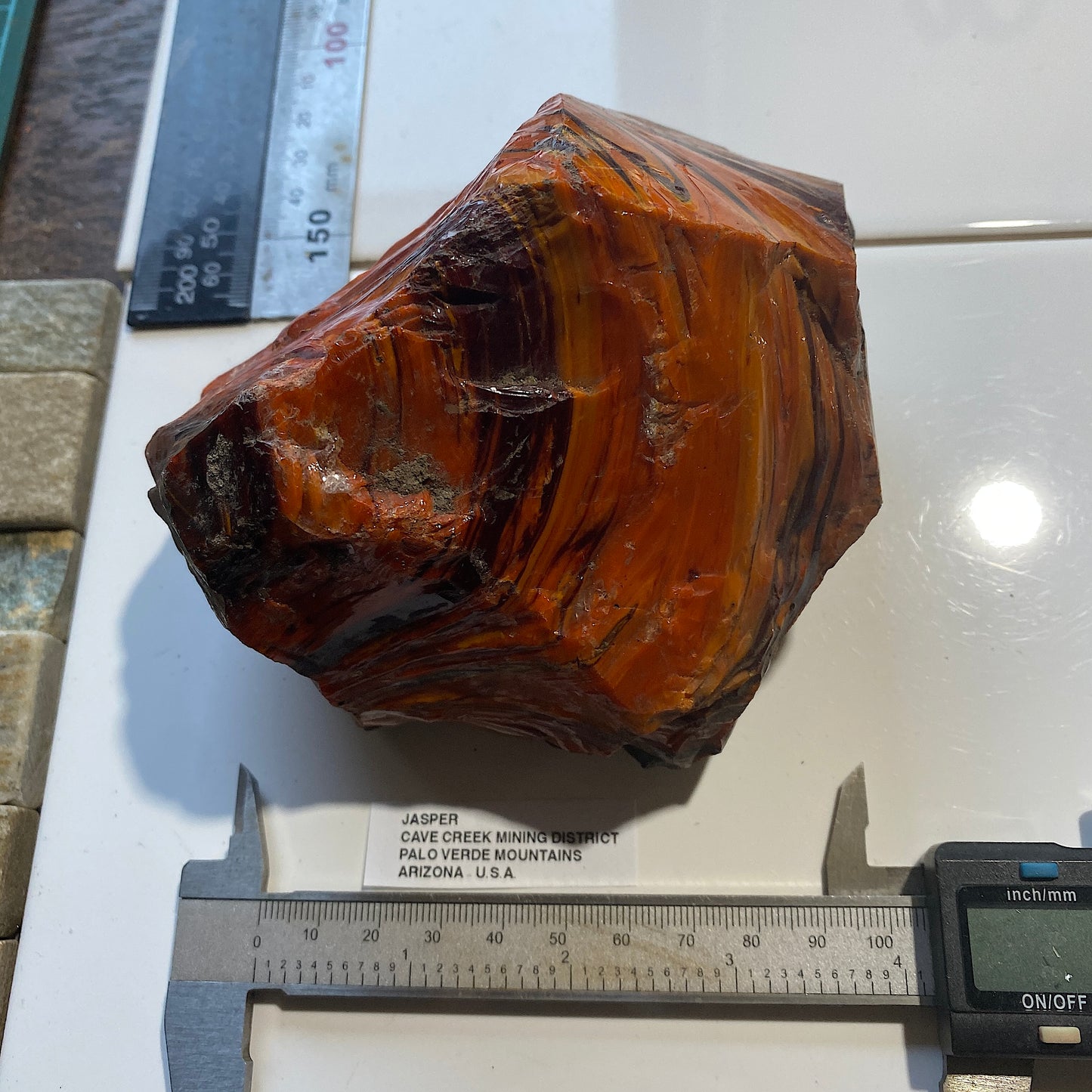IMPRESSIVE LARGE JASPER FROM CAVE CREEK, PALO VERDE MTS, ARIZONA U.S.A. 1005g MF5200