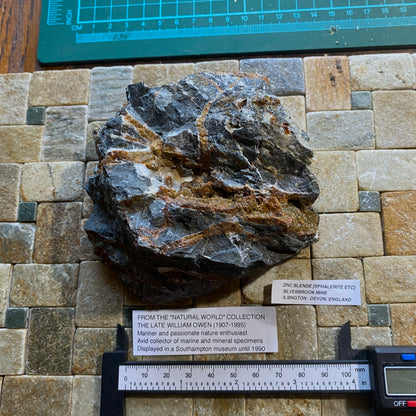 ZINCBLENDE [SPHALERITE ETC] : SILVERBROOK MINE, ILSINGTON, DEVON 788g MF5201