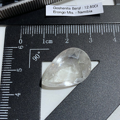 GOSHENITE BERYL LARGE NATURAL GEMSTONE - ERONGO, NAMIBIA 12.80Ct MFG5478
