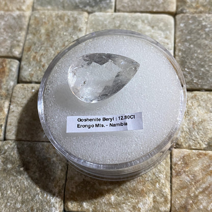 GOSHENITE BERYL LARGE NATURAL GEMSTONE - ERONGO, NAMIBIA 12.80Ct MFG5478