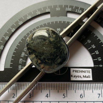 PREHNITE GEMSTONE WITH LANDSCAPE INCLUSIONS - KAYES REGION, MALI, AFRICA LARGE 53.53Ct MFG5358