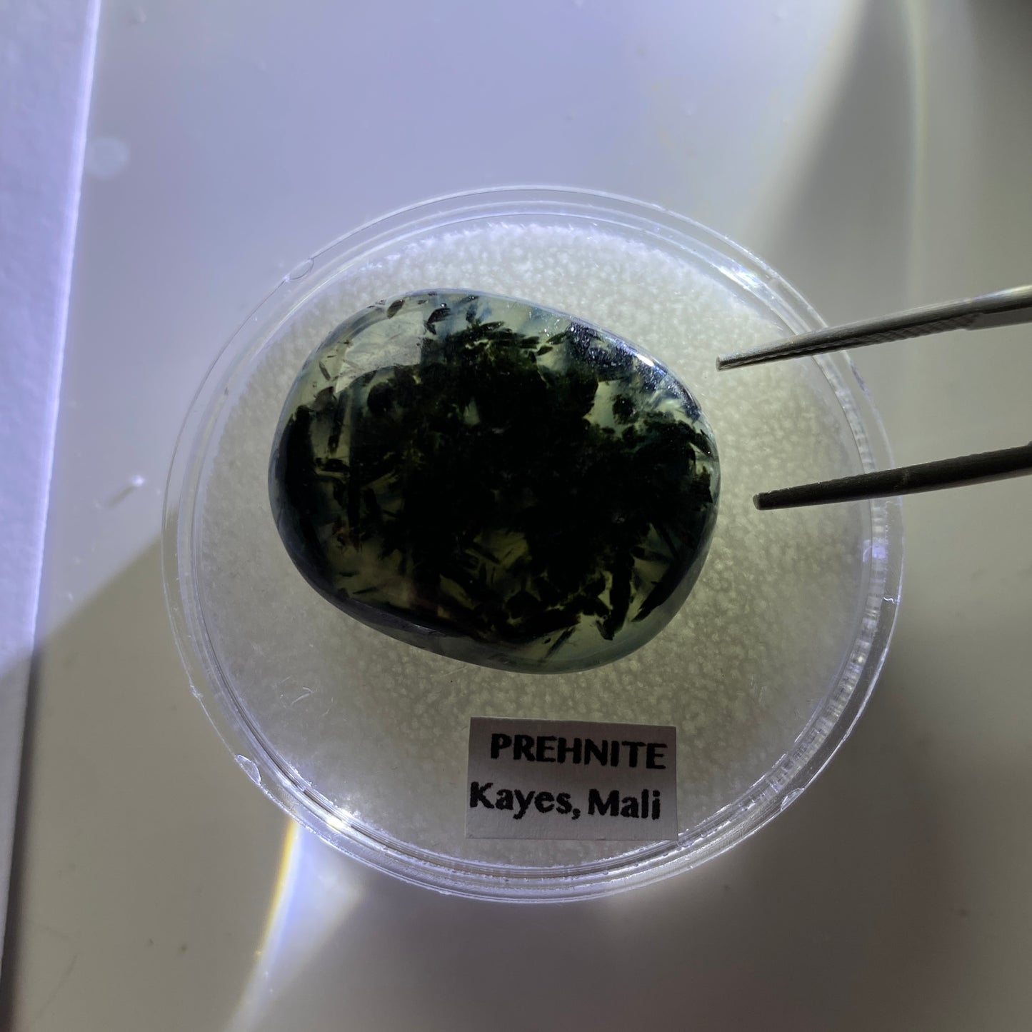 PREHNITE GEMSTONE WITH LANDSCAPE INCLUSIONS - KAYES REGION, MALI, AFRICA LARGE 53.53Ct MFG5358